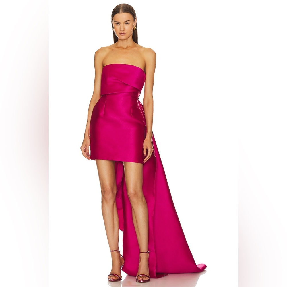 Solace London Meyer Mini Dress in Cherise Pink